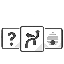 Icon showing non-instructive decision support options